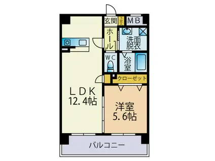 ＪＲ筑肥線 九大学研都市駅 徒歩10分 4階建 築12年(1LDK/3階)の間取り写真