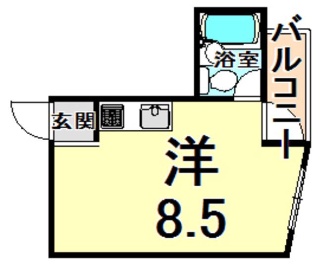 ハイツアルペン伊丹(ワンルーム/5階)の間取り写真