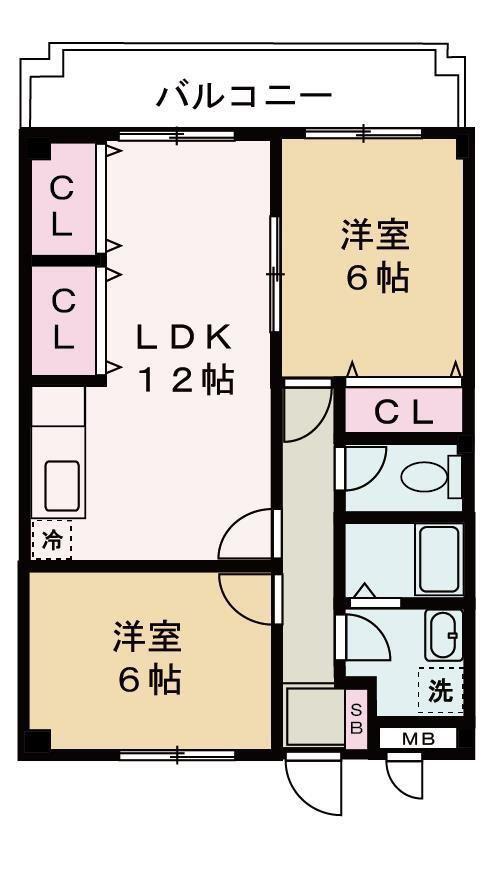 メゾンウィステリア(2LDK/4階)の間取り写真