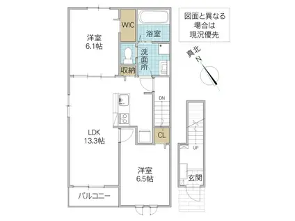 シェノンIII(2LDK/2階)の間取り写真