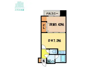 エススリーでじま(1DK/6階)の間取り写真