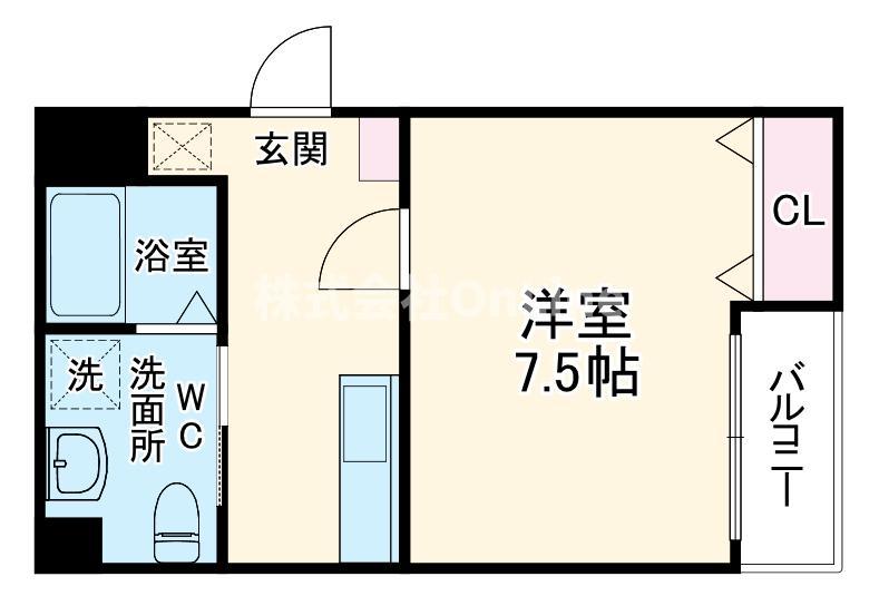 第10美和マンション(1K/4階)の間取り写真