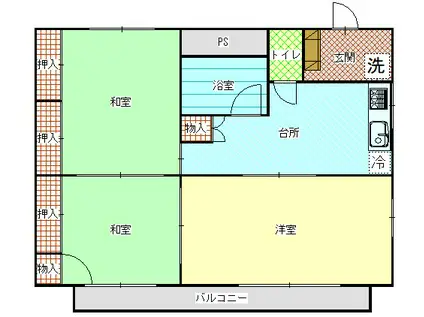 第2佐戸川ハイツ(3K/1階)の間取り写真