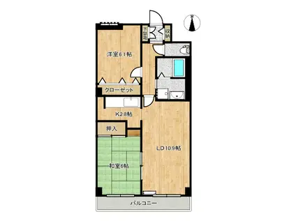 リベルテ・パレII(2LDK/4階)の間取り写真
