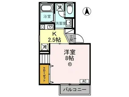 ロイヤルファミール C(1K/1階)の間取り写真