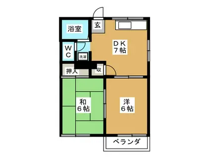 サンライト前田(2DK/2階)の間取り写真