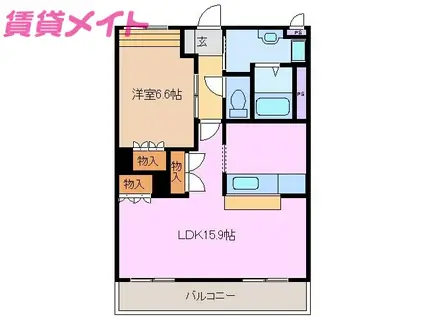 ロイヤルラファミーユB(2LDK/2階)の間取り写真