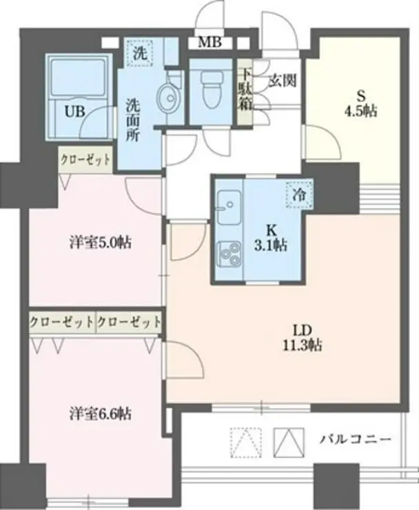 ドゥーエ横浜駅前 18階階 間取り