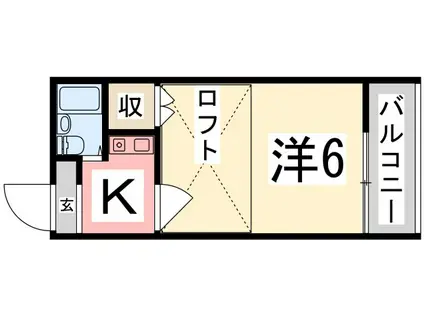 メゾンビーチ(1K/1階)の間取り写真