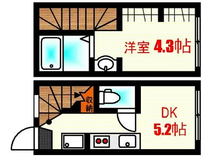 ヴィラ・フェリシア(1DK/1階)の間取り写真