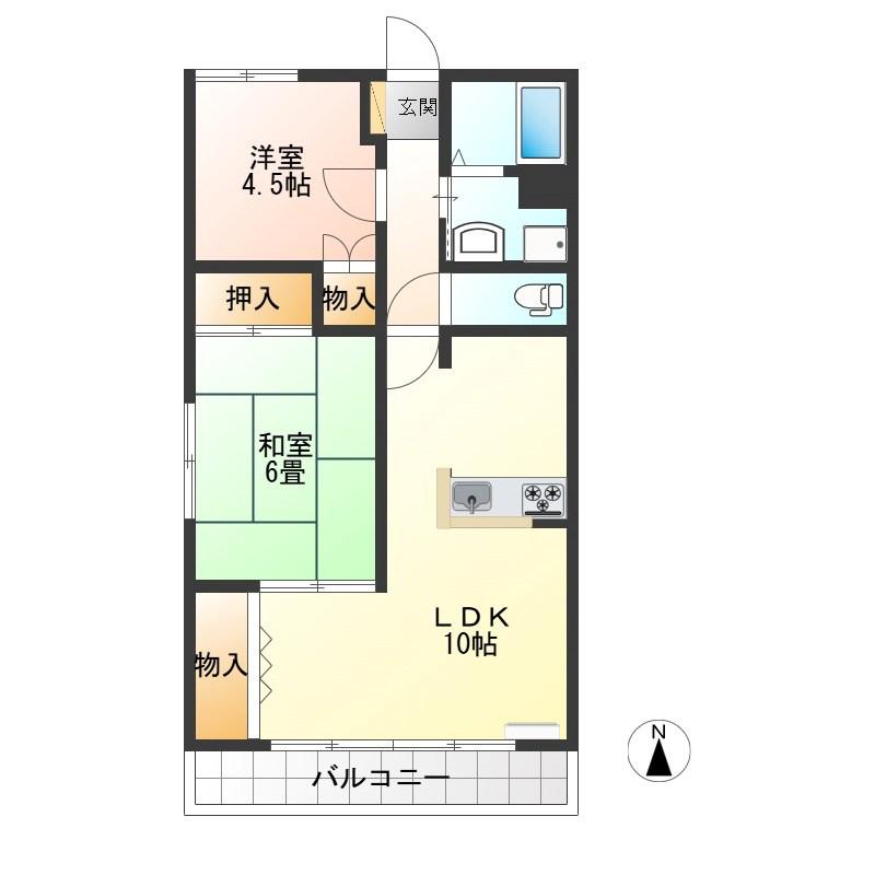 さくらハイツ(2LDK/2階)の間取り写真