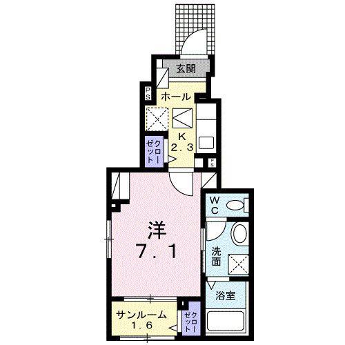 BOSCATO L II(1K/1階)の間取り写真