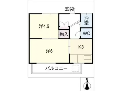 和田コーポ(2K/1階)の間取り写真
