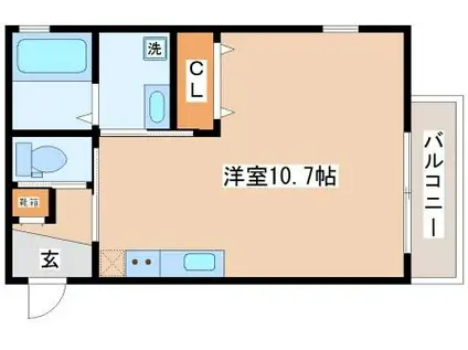 ALEGRIA垂水霞ヶ丘(ワンルーム/1階)の間取り写真