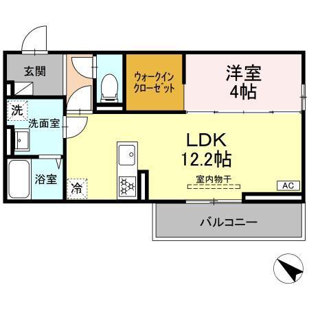 CLASSEUM盛岡駅前 II(1LDK/3階)の間取り写真
