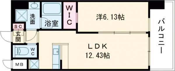 プレジオ永和ASIAN(1LDK/12階)の間取り写真