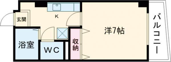 AZURTORII(1K/3階)の間取り写真