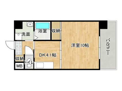 ジュネス坂本(1DK/6階)の間取り写真