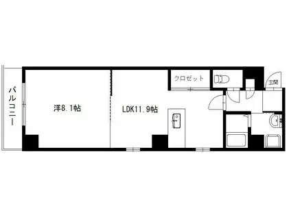 サンリブレ(1LDK/4階)の間取り写真