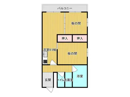 共和サンビル(2DK/5階)の間取り写真