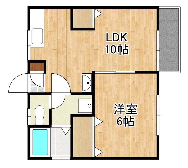 エクセルコーポ88(1LDK/2階)の間取り写真