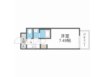 グランパシフィック玉出(1K/2階)の間取り写真