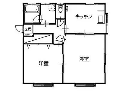 リングベル(2DK/1階)の間取り写真