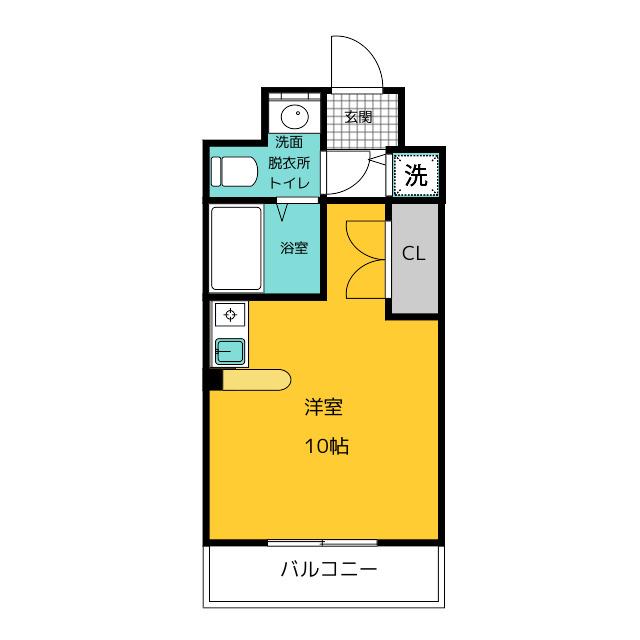 カーサ箱崎(ワンルーム/2階)の間取り写真