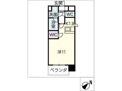 エルスタンザ大曽根(1K/10階)の間取り写真