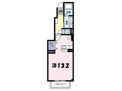 シーズコート(1K/1階)の間取り写真