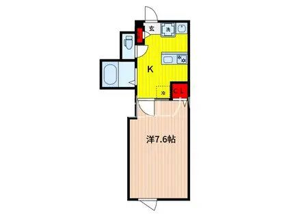 ヴィラ川口西青木(1K/4階)の間取り写真