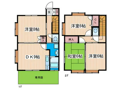 大崎メゾネット A(4DK/1階)の間取り写真