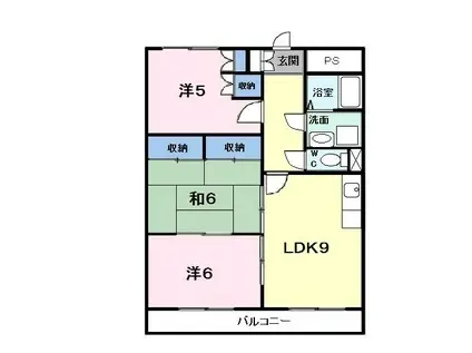 コンフォート悠とぴあ(3LDK/6階)の間取り写真