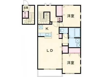 NOVガーデンハウス谷田部 F棟(2LDK/2階)の間取り写真
