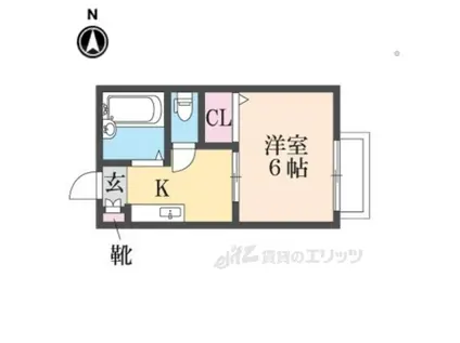 ラ・メゾンかなた(1K/1階)の間取り写真