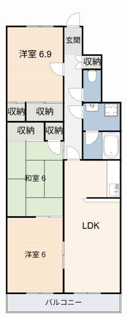 FRESCA野畑(3LDK/3階)の間取り写真