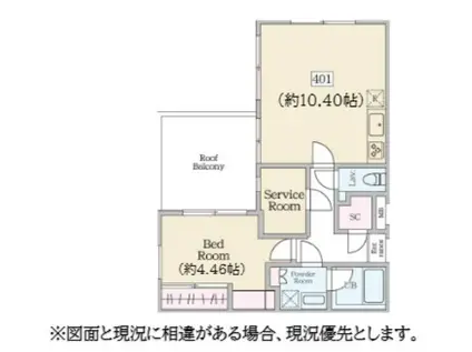 REVERESIDENCE初台(1SLDK/4階)の間取り写真