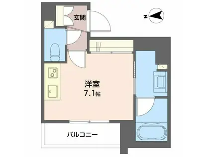 ヴィレッタ鉄砲町(ワンルーム/3階)の間取り写真