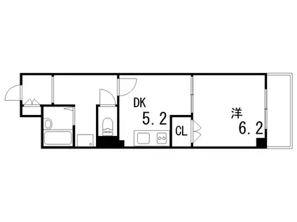 パレスNADA(1DK/2階)の間取り写真