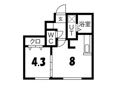 PREMIER HILLS SHIROISHI(1LDK/4階)の間取り写真