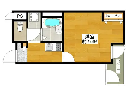 エルプレイス江坂III(1K/14階)の間取り写真