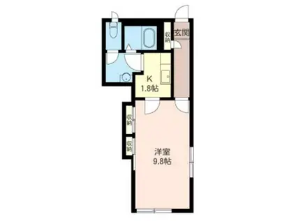 メローナ(1K/1階)の間取り写真