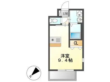 プレサンス鶴舞駅前ブリリアント(ワンルーム/12階)の間取り写真