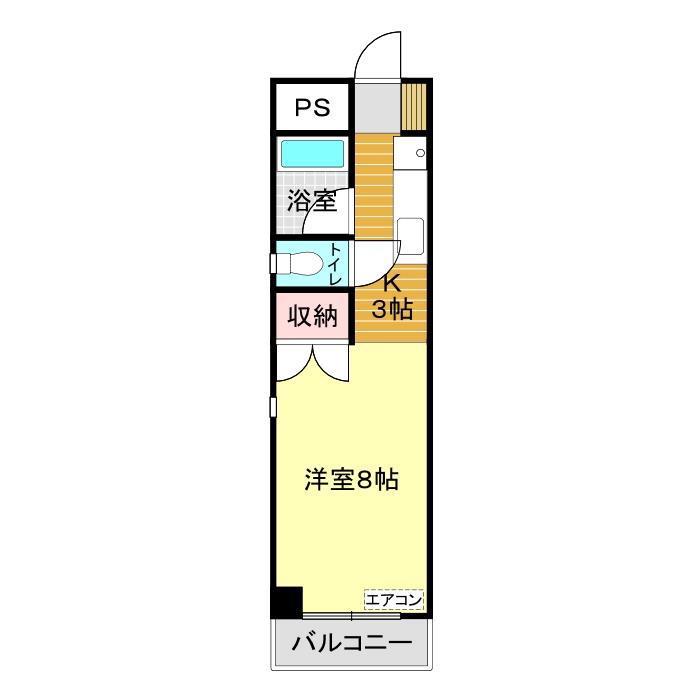 グレース綾羅木(1K/4階)の間取り写真