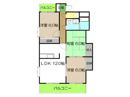 ルミエールIII(3LDK/5階)の間取り写真