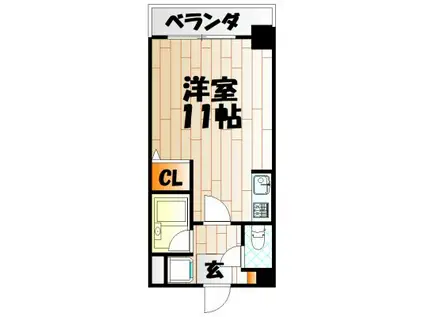 アクセス砂津(ワンルーム/5階)の間取り写真