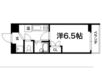 ユニバーシティ丸光II(1K/4階)の間取り写真