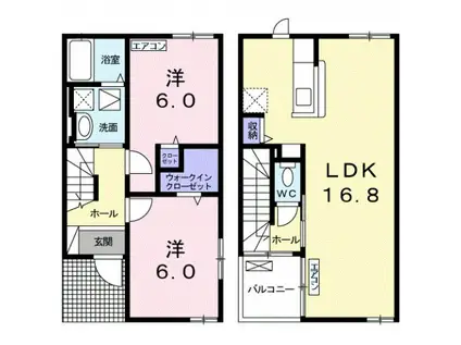 TRI CASA I(2LDK/1階)の間取り写真