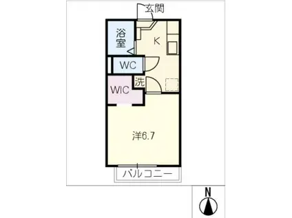 プラムコート(1K/1階)の間取り写真