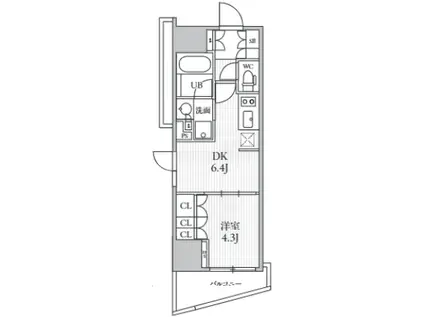 シーズンフラッツ大井町(1DK/3階)の間取り写真